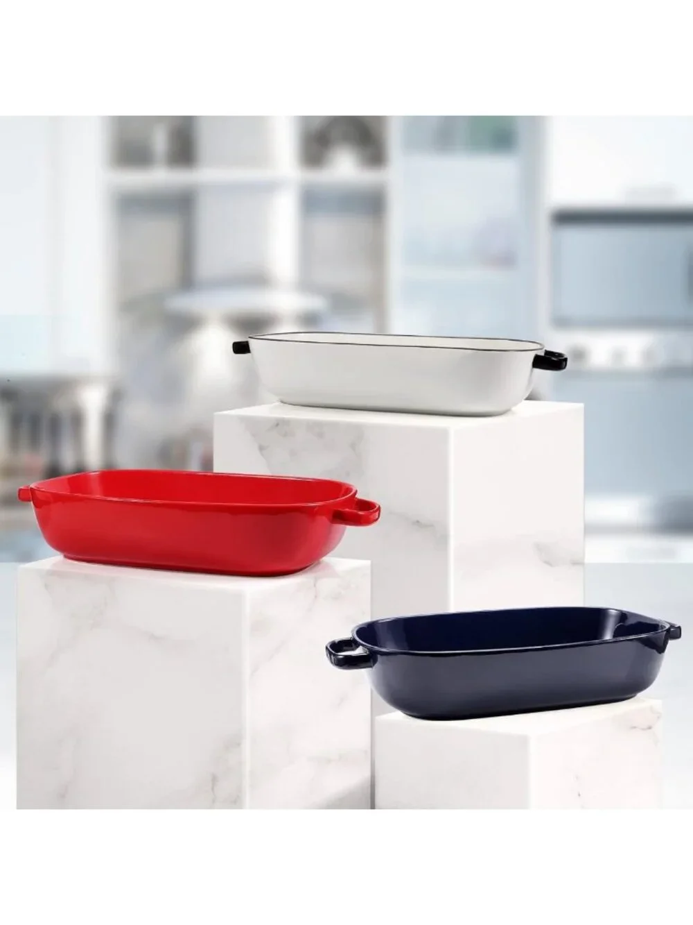 Large 6 Quart Ceramic Baking Dish - 16x11 Casserole Pan for Oven & Microwave